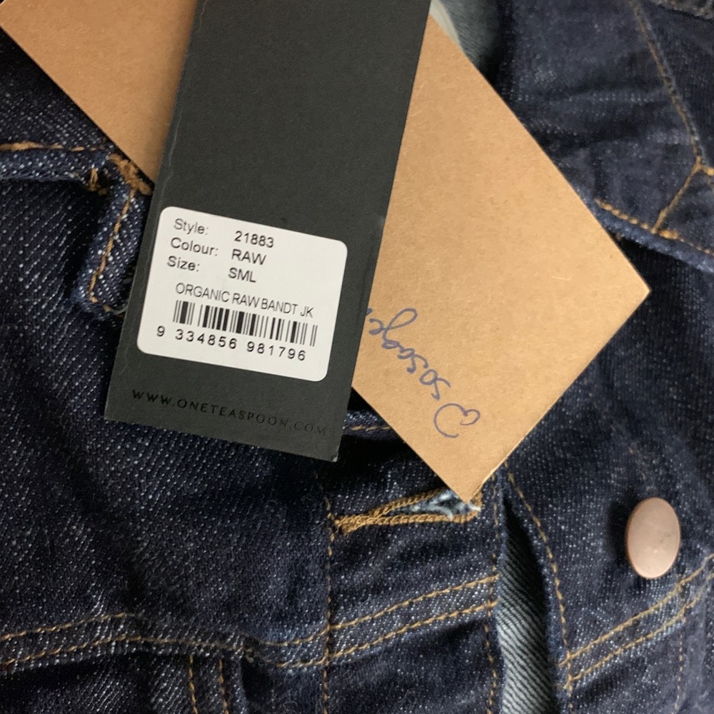 NWT One Teaspoon dark raw denim jean jacket - Picture 8 of 8